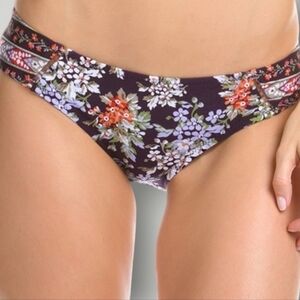 Becca Swim Bottom Womens L Swimwear Bikini Floral Cottage‎ Hipster High Leg New